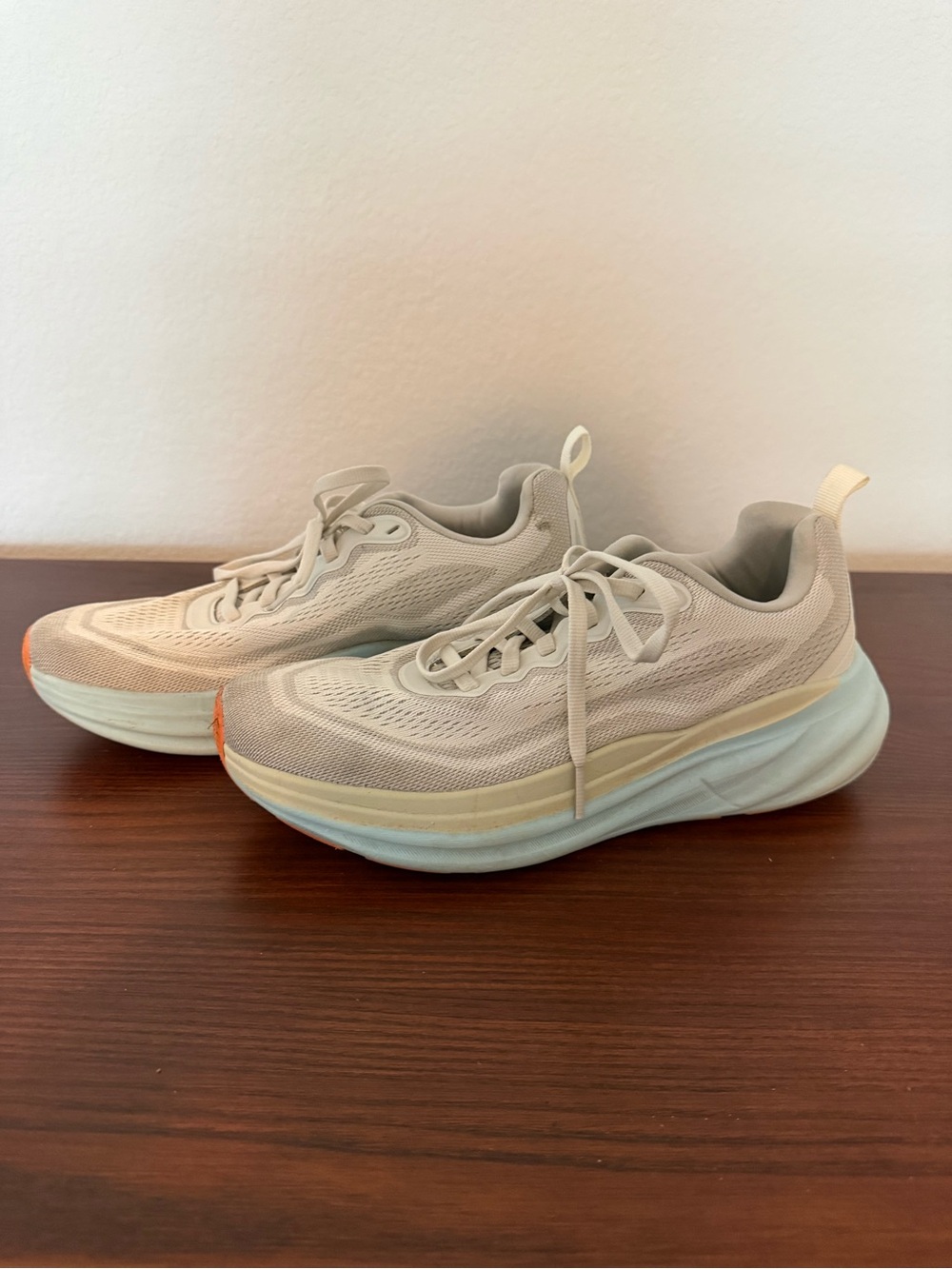 H&M Beige and Light Blue Women's Athletic Sneakers